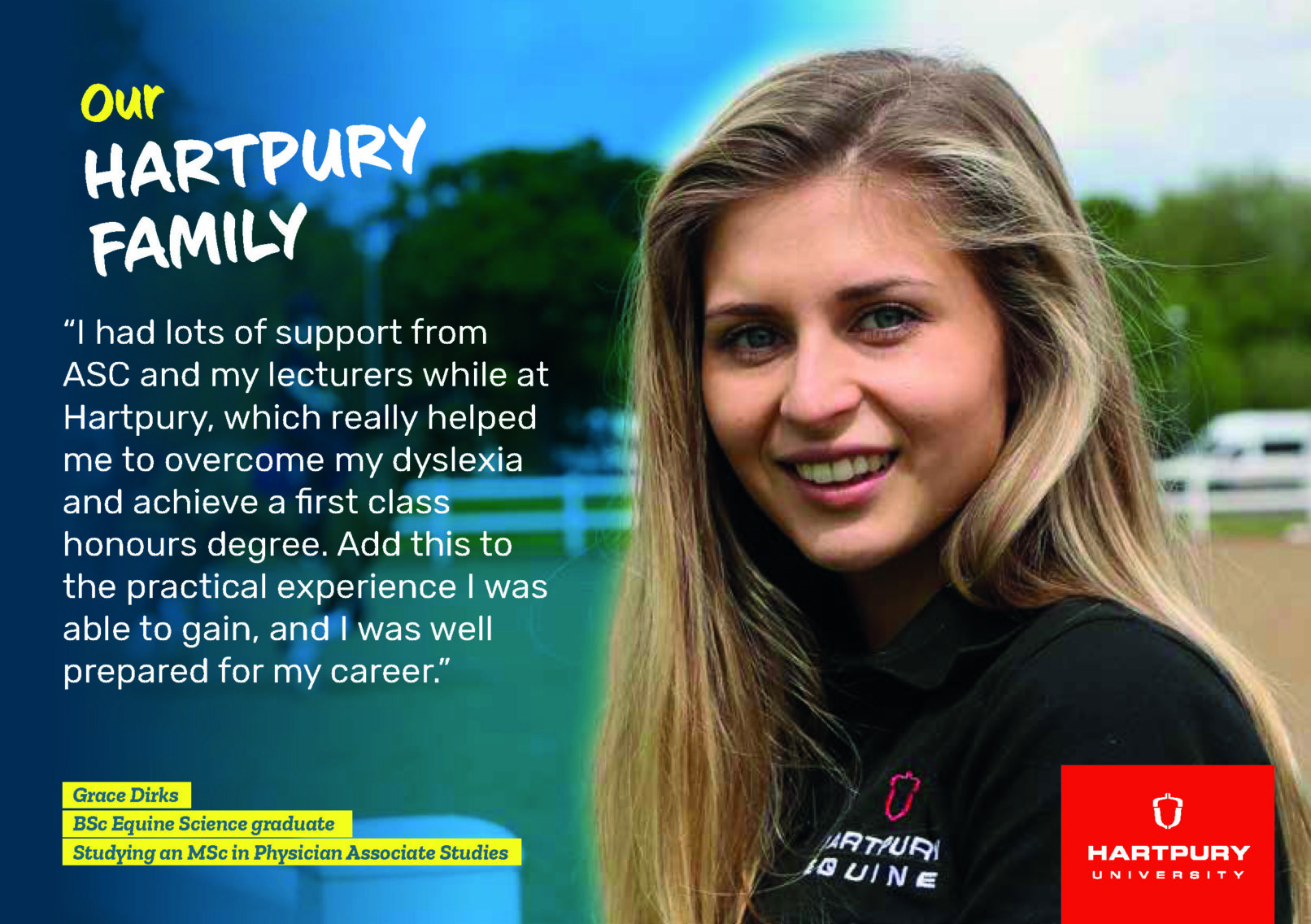 Hartpury University positive role models postcard