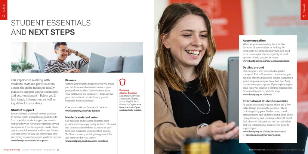 Hartpury University postgraduate offer-holder conversion guide