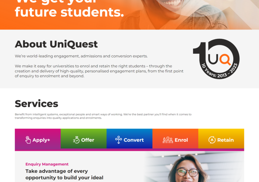 UniQuest website home page